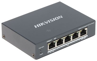 SWITCH POE DS-3E0505HP-E 4-PORTOWY Hikvision