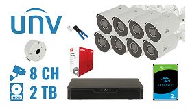 ZESTAW DO MONITORINGU UNV-NVR08-8IPCB2 8 KAMER + REJESTRATOR UNIVIEW