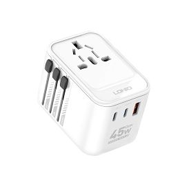 Uniwersalny adapter podróżny GaN 45W 2xUSB-C USB-A