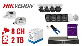 ZESTAW DO MONITORINGU HIK-NVR08-8IPCBT 8 KAMER + REJESTRATOR Hikvision