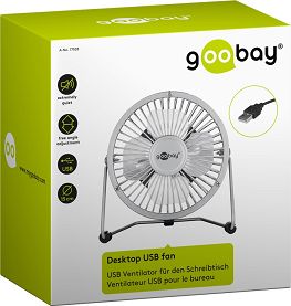 Wentylator biurkowy 4" USB Goobay SREBRNY