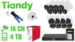 ZESTAW DO MONITORINGU TIANDY-NVR20-16IPCBT 16 KAMER + REJESTRATOR TIANDY