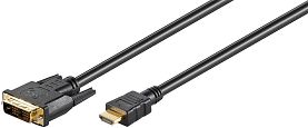 Kabel DVI-D (18+1) Single Link - HDMI Goobay 1m