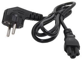 Kabel zasilający koniczynka C13 3-pin czarny 1m