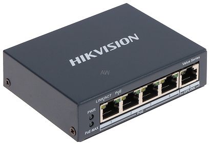 SWITCH POE DS-3E0505P-E/M 4-PORTOWY Hikvision