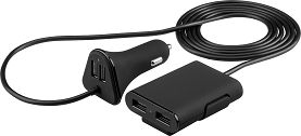 Ładowarka samochodowa 4xUSB 9,6A 1,8m Goobay