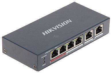 SWITCH POE DS-3E0106P-E/M 4-PORTOWY Hikvision