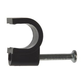 Floop, uchwyt okrągły kabla KN-7 mm czarny -100szt