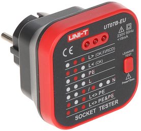 TESTER GNIAZD SIECIOWYCH Z FUNKCJĄ SPRAWDZANIA RCD UT-07B-EU UNI-T