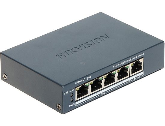 SWITCH POE DS-3E1505P-EI/M 4-PORTOWY Hikvision