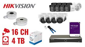 ZESTAW DO MONITORINGU HIK-NVR16-16IPCBT 16 KAMER + REJESTRATOR Hikvision