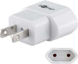 Adapter podróżny PŁASKI gn. EU wt. USA Goobay WHT