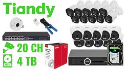 ZESTAW DO MONITORINGU TIANDY-NVR20-20IPCBT 20 KAMER + REJESTRATOR TIANDY